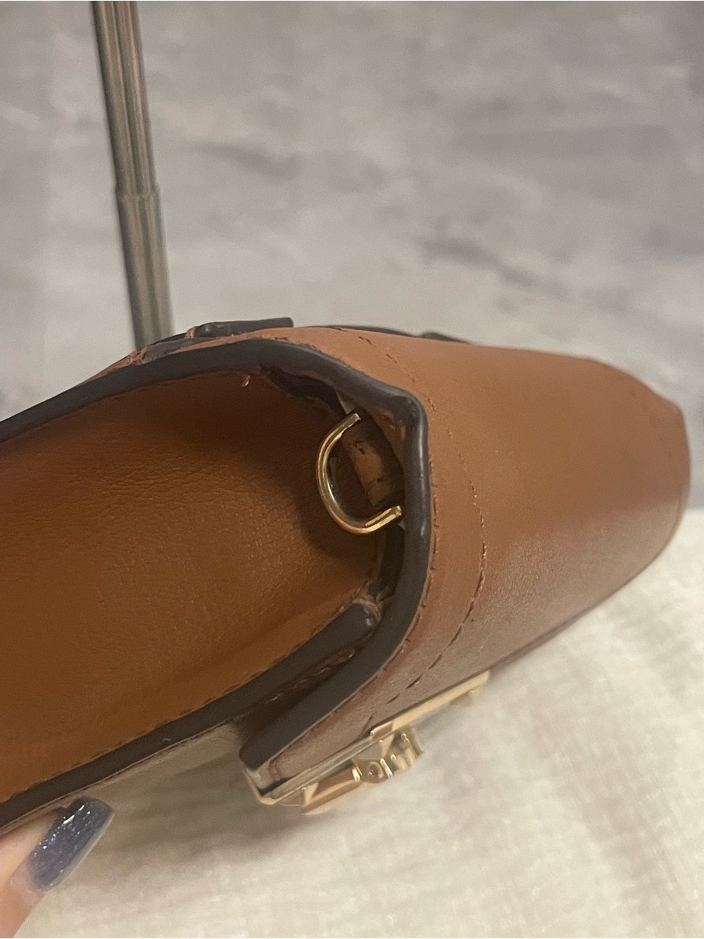 Michael Kors Kinsley Brown Leather Crossbody Chain Bag - Picture 9 of 9